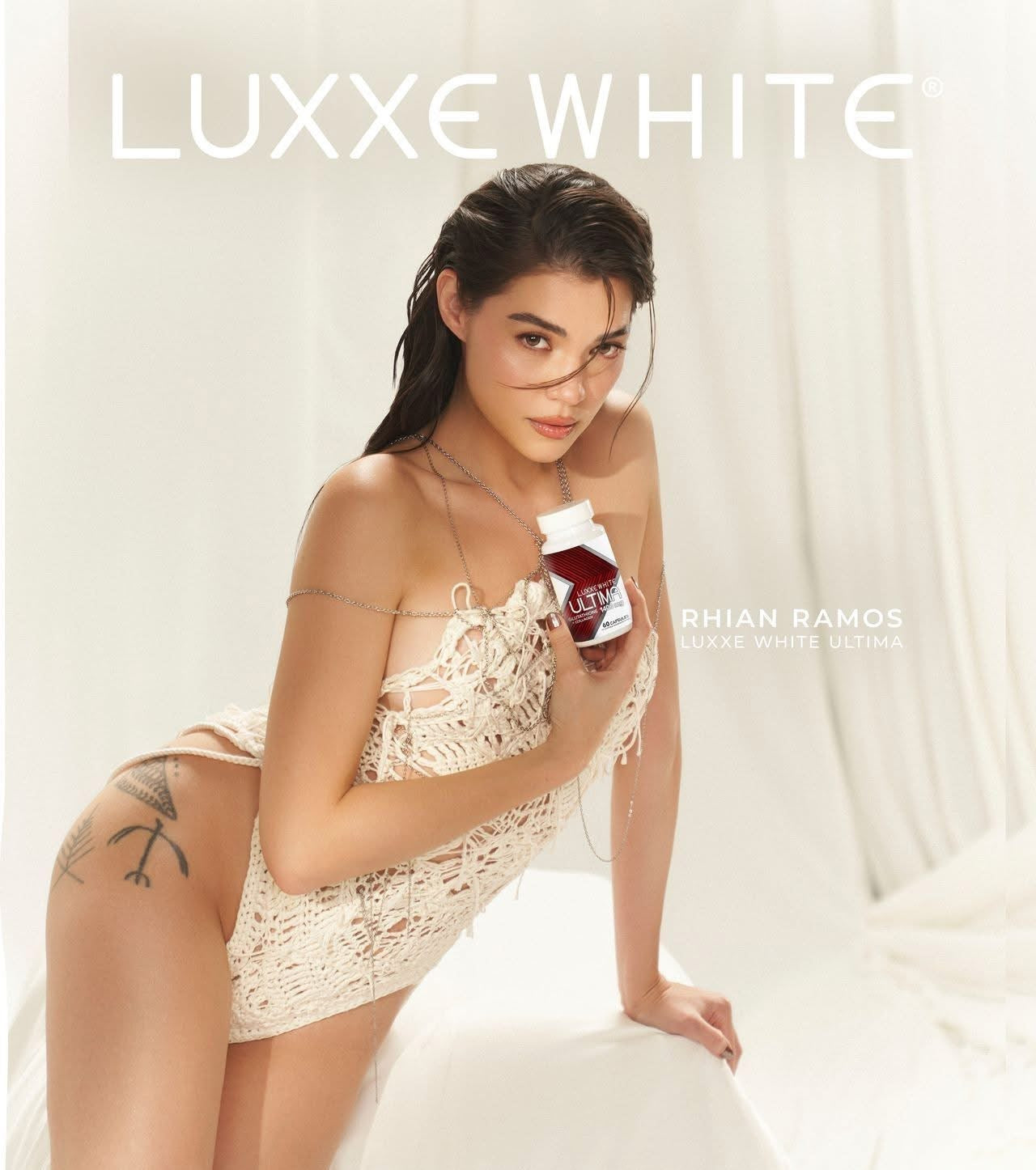 Luxxe White Ultima Glutathione + Collagen 1400mg with Hynalouric Acid, Niacinamide, & Oral Sunblock