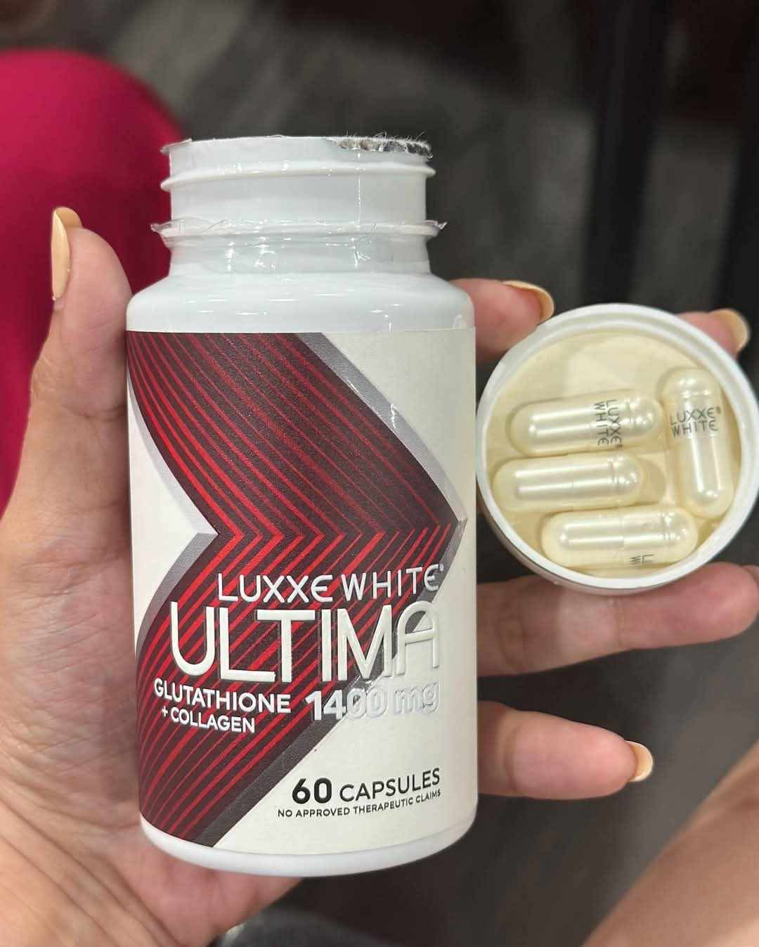 Luxxe White Ultima Glutathione + Collagen 1400mg with Hynalouric Acid, Niacinamide, & Oral Sunblock