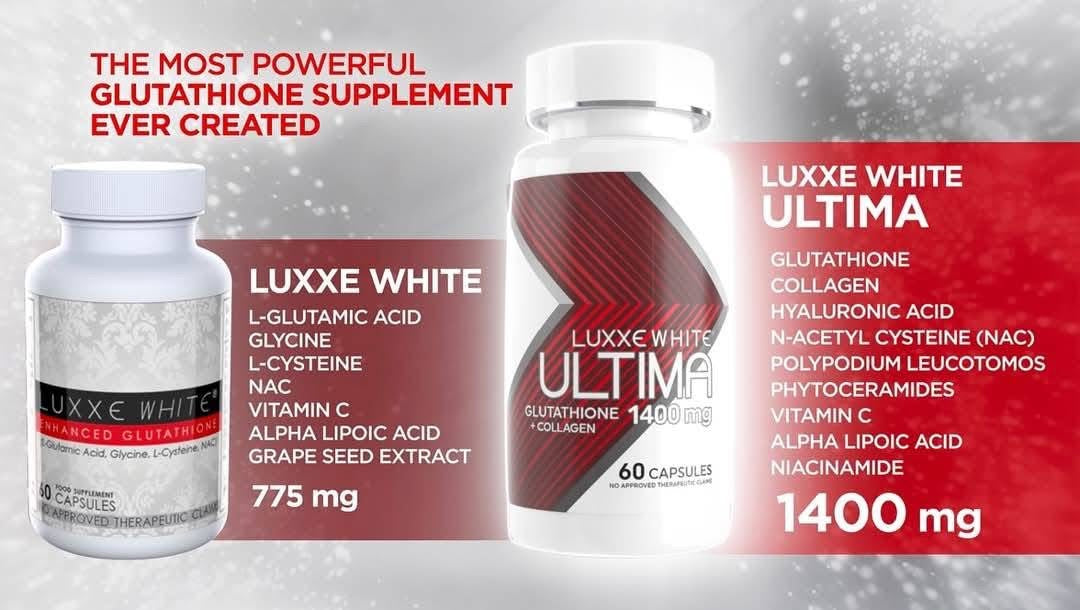 Luxxe White Ultima Glutathione + Collagen 1400mg with Hynalouric Acid, Niacinamide, & Oral Sunblock