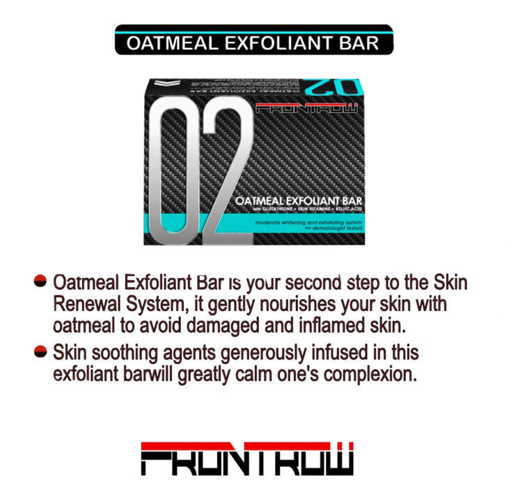 Frontrow Oatmeal Exfoliant Bar Soap with Glutathione+Skin Vitamins+Kojic Acid