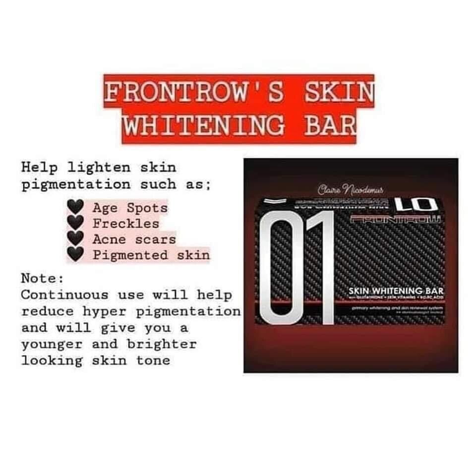 Frontrow Skin Whitening Bar Soap with Glutathione+Skin Vitamins+Kojic Acid