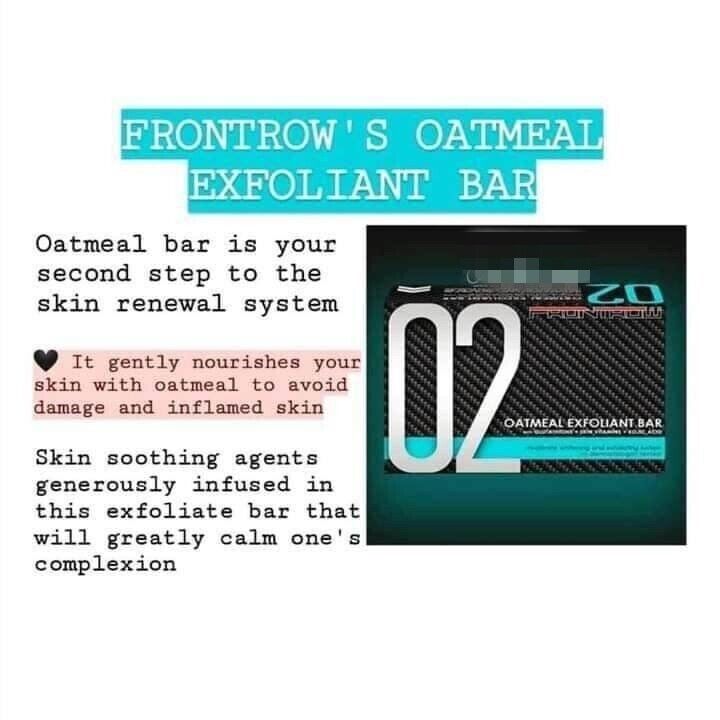 Frontrow Oatmeal Exfoliant Bar Soap with Glutathione+Skin Vitamins+Kojic Acid
