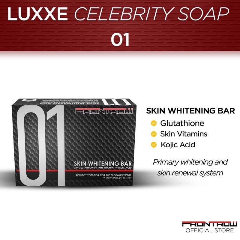 Frontrow Skin Whitening Bar Soap with Glutathione+Skin Vitamins+Kojic Acid
